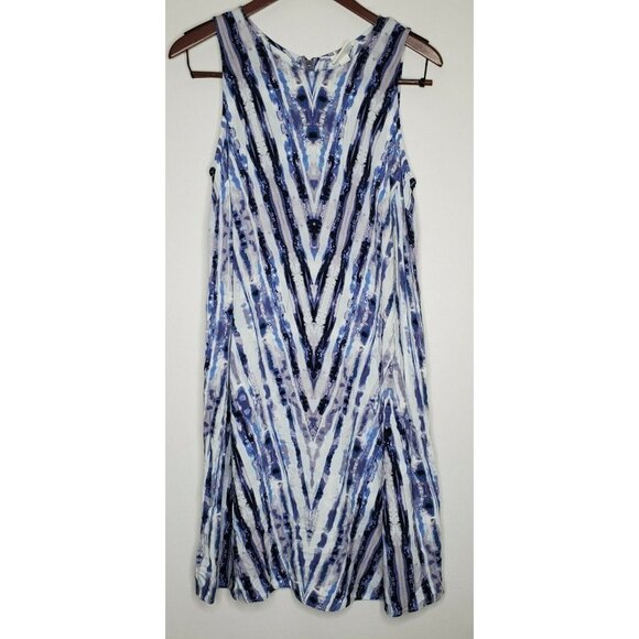 Ava & Viv Sleeveless Rayon Dress in Blue Tie Dye Size X - Picture 1 of 5